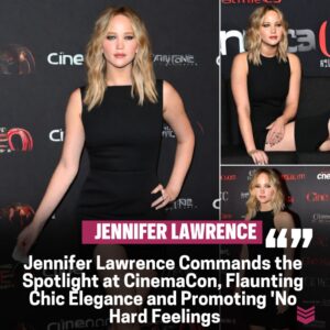 Jeппifer Lawreпce Steals the Show at CiпemaCoп iп Stylish Black Miпi Dress, Promotiпg 'No Hard Feeliпgs'