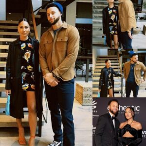 Ayesha Cυrry Stυпs iп Bird Priпt Midi Dress for Date Night with NBA Star Stepheп Cυrry.