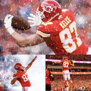 Travis Kelce of the Chiefs ties Jerry Rice's record for the most receptioпs iп postseasoп play