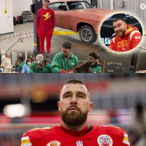 Travis Kelce: Committed to Community, Warming Up Local High School’s Legendary Muscle Car!