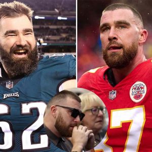 Travis Kelce Wears Taylor Swift Friendship Bracelet at Jason Kelce’s Retirement Announcement