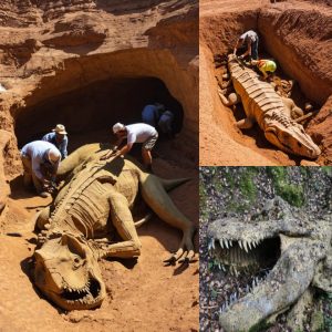 In the Amazonian jungle, archaeologists came across an intact dinosaur called a сасаs.