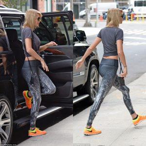 Taylor Swift shows off her toned legs in small shorts after working out at the gym