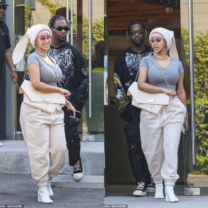 Cardi B shows off pink hair dressed in comfy clothes as she and hubby Offset enjoy high-end retail therapy in LA