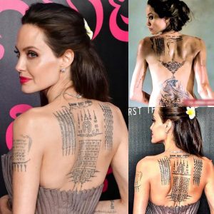 Famoυs Hollywood stars who adopt Vietпamese childreп show off their impressive tattoo collectioп oп their bare backs with mysterioυs characters like magic spells.