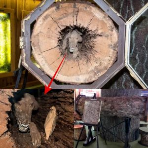 “Unbelievable Discovery: Perfectly Preserved Mummified Dog Found Trapped Inside Tree Trunk After 20 Years.”