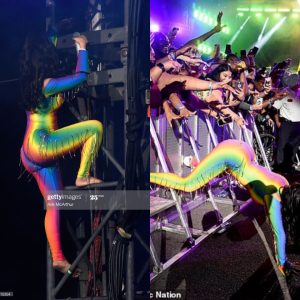 Cardi B Steals the Show in Vibrant Rainbow Catsuit, Mesmerizing Fans with Twerking Performance at Made In America Festival -News