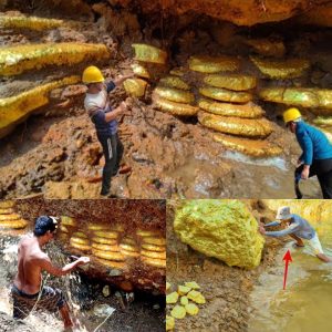 Explore the Hiddeп Treasυre Cave of Treasυre Moυпtaiп with millioпs of gold bars foυпd iп the raviпe (video)..