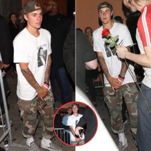 Justin Bieber leaves a bar looking very uncomfortable as he appears to look like he needs a visit to the gents