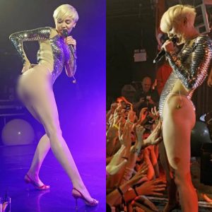 OMG! Miley Cyrus let the audience “touch” the forbidden area right on stage