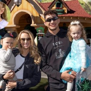 Check out these adorable family photos taken by Brittany and Patrick Mahomes at Gabby's dollhouse party at their place!